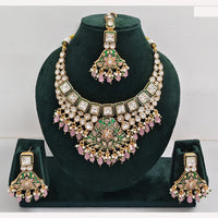 Rajwadi Collection Timeless Grace Crystal Stone And Pearl Necklace Set