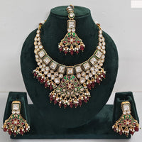Rajwadi Collection Timeless Grace Crystal Stone And Pearl Necklace Set