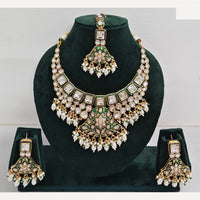 Rajwadi Collection Timeless Grace Crystal Stone And Pearl Necklace Set