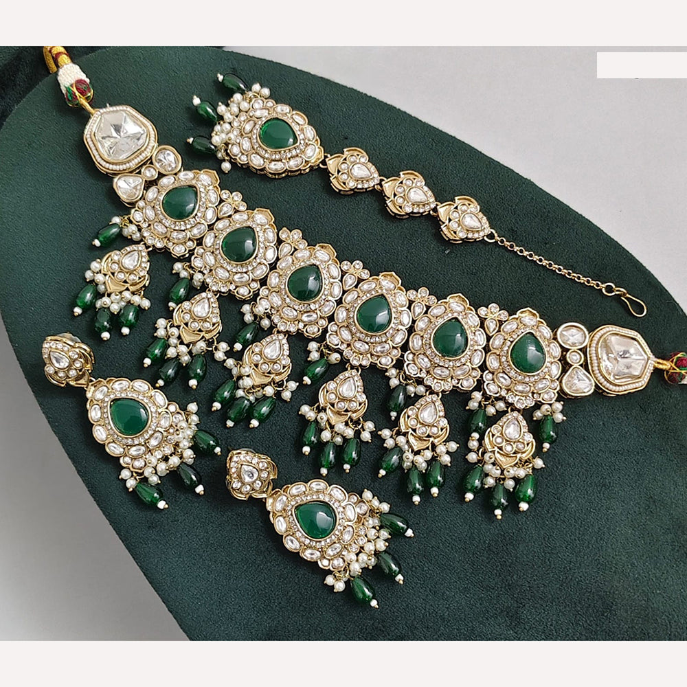 Rajwadi Collection Timeless Grace Crystal Stone And Pearl Necklace Set