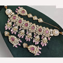 Rajwadi Collection Timeless Grace Crystal Stone And Pearl Necklace Set