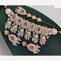 Rajwadi Collection Timeless Grace Crystal Stone And Pearl Necklace Set