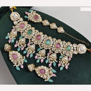Rajwadi Collection Timeless Grace Crystal Stone And Pearl Necklace Set