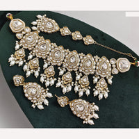 Rajwadi Collection Timeless Grace Crystal Stone And Pearl Necklace Set