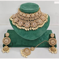 Rajwadi Collection Royal Heritage Crystal Stone And Pearl Necklace Set