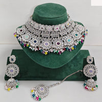 Rajwadi Collection Royal Heritage Crystal Stone And Pearl Necklace Set