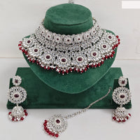 Rajwadi Collection Royal Heritage Crystal Stone And Pearl Necklace Set