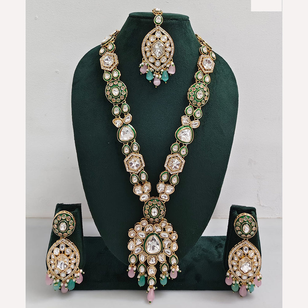 Rajwadi Collection Royal Heritage Crystal Stone And Pearl Necklace Set