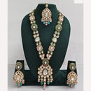 Rajwadi Collection Royal Heritage Crystal Stone And Pearl Necklace Set