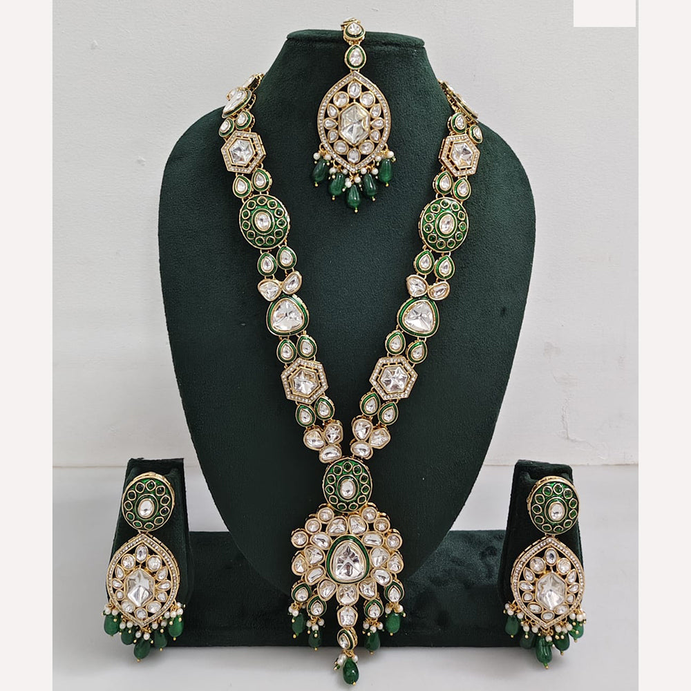 Rajwadi Collection Royal Heritage Crystal Stone And Pearl Necklace Set