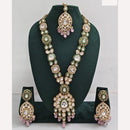 Rajwadi Collection Royal Heritage Crystal Stone And Pearl Necklace Set