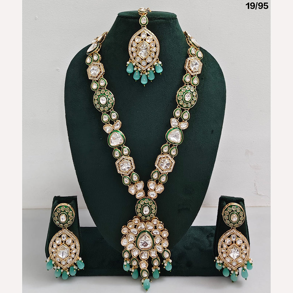 Rajwadi Collection Royal Heritage Crystal Stone And Pearl Necklace Set