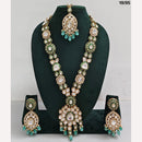 Rajwadi Collection Royal Heritage Crystal Stone And Pearl Necklace Set