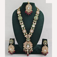 Rajwadi Collection Royal Heritage Crystal Stone And Pearl Necklace Set