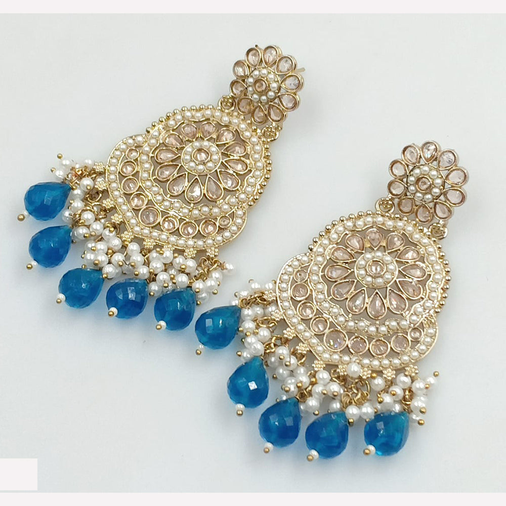 Rajwadi Collection Sparkling Crystal And Beads Statement Dangler Earrings