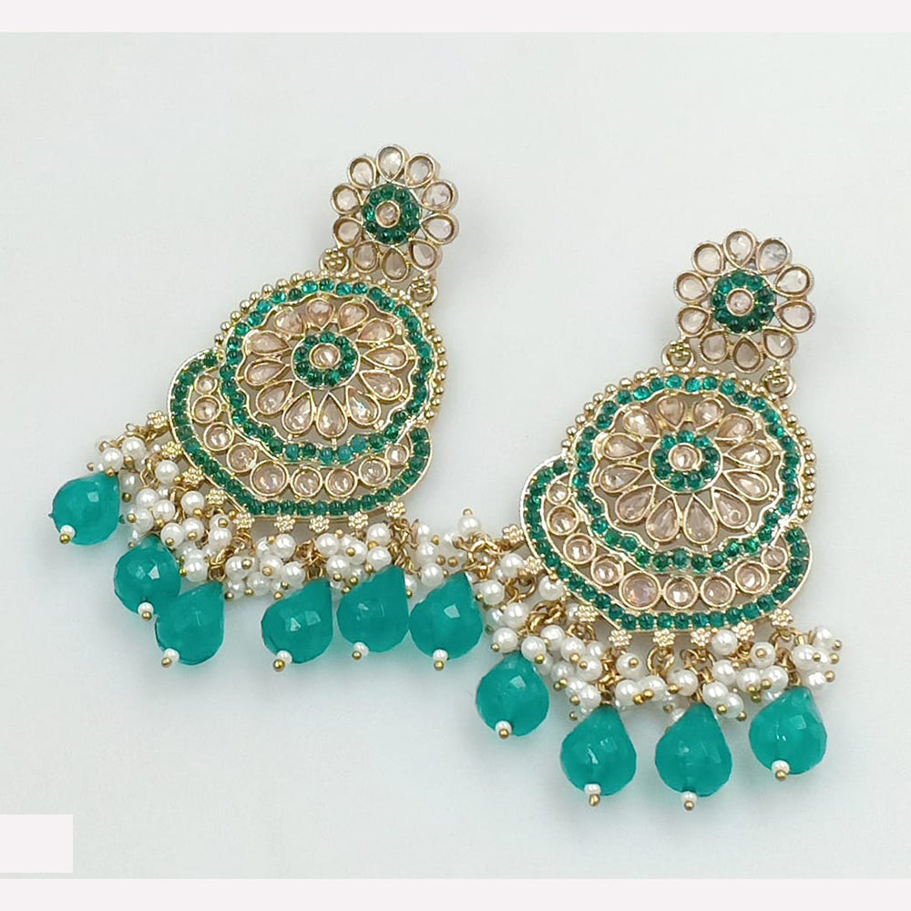 Rajwadi Collection Sparkling Crystal And Beads Statement Dangler Earrings