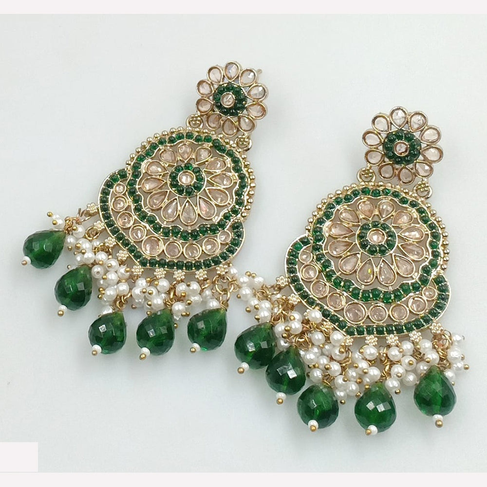 Rajwadi Collection Sparkling Crystal And Beads Statement Dangler Earrings