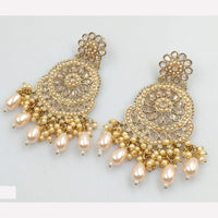 Rajwadi Collection Sparkling Crystal And Beads Statement Dangler Earrings