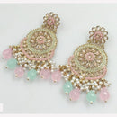 Rajwadi Collection Sparkling Crystal And Beads Statement Dangler Earrings