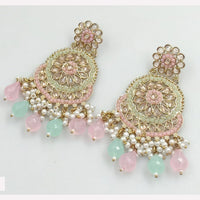Rajwadi Collection Sparkling Crystal And Beads Statement Dangler Earrings