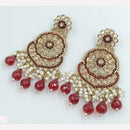 Rajwadi Collection Sparkling Crystal And Beads Statement Dangler Earrings