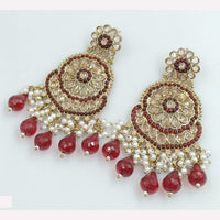 Rajwadi Collection Sparkling Crystal And Beads Statement Dangler Earrings