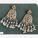 Rajwadi Collection Sparkling Crystal And Beads Statement Dangler Earrings