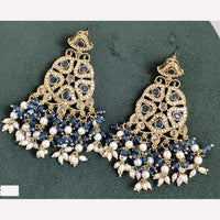 Rajwadi Collection Sparkling Crystal And Beads Statement Dangler Earrings