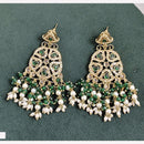 Rajwadi Collection Sparkling Crystal And Beads Statement Dangler Earrings