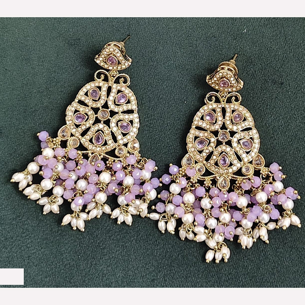 Rajwadi Collection Sparkling Crystal And Beads Statement Dangler Earrings