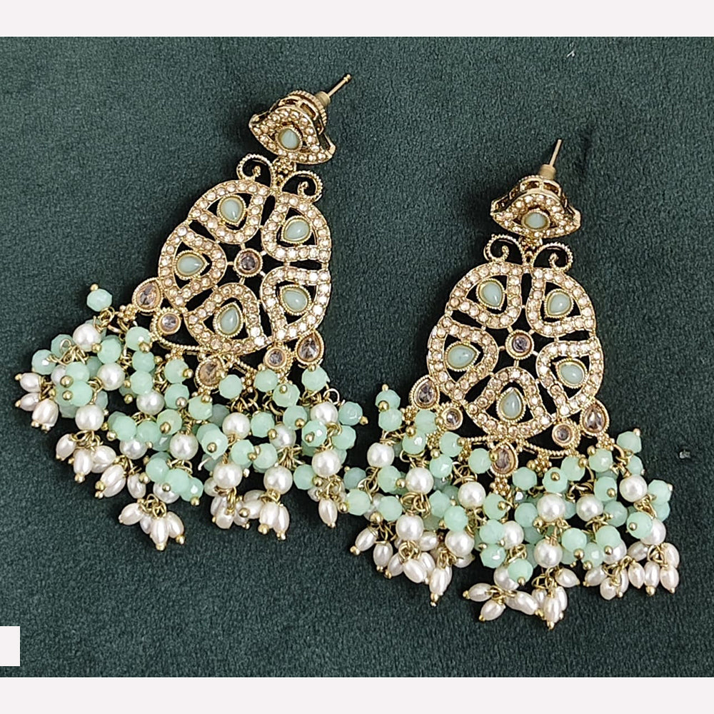 Rajwadi Collection Sparkling Crystal And Beads Statement Dangler Earrings