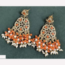 Rajwadi Collection Sparkling Crystal And Beads Statement Dangler Earrings