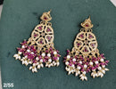 Rajwadi Collection Sparkling Crystal And Beads Statement Dangler Earrings