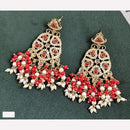Rajwadi Collection Sparkling Crystal And Beads Statement Dangler Earrings