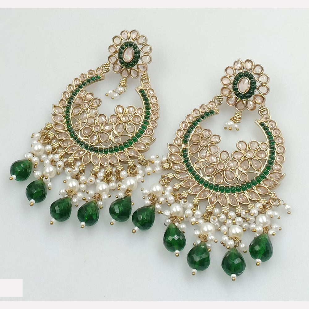 Rajwadi Collection Sparkling Crystal And Beads Statement Dangler Earrings