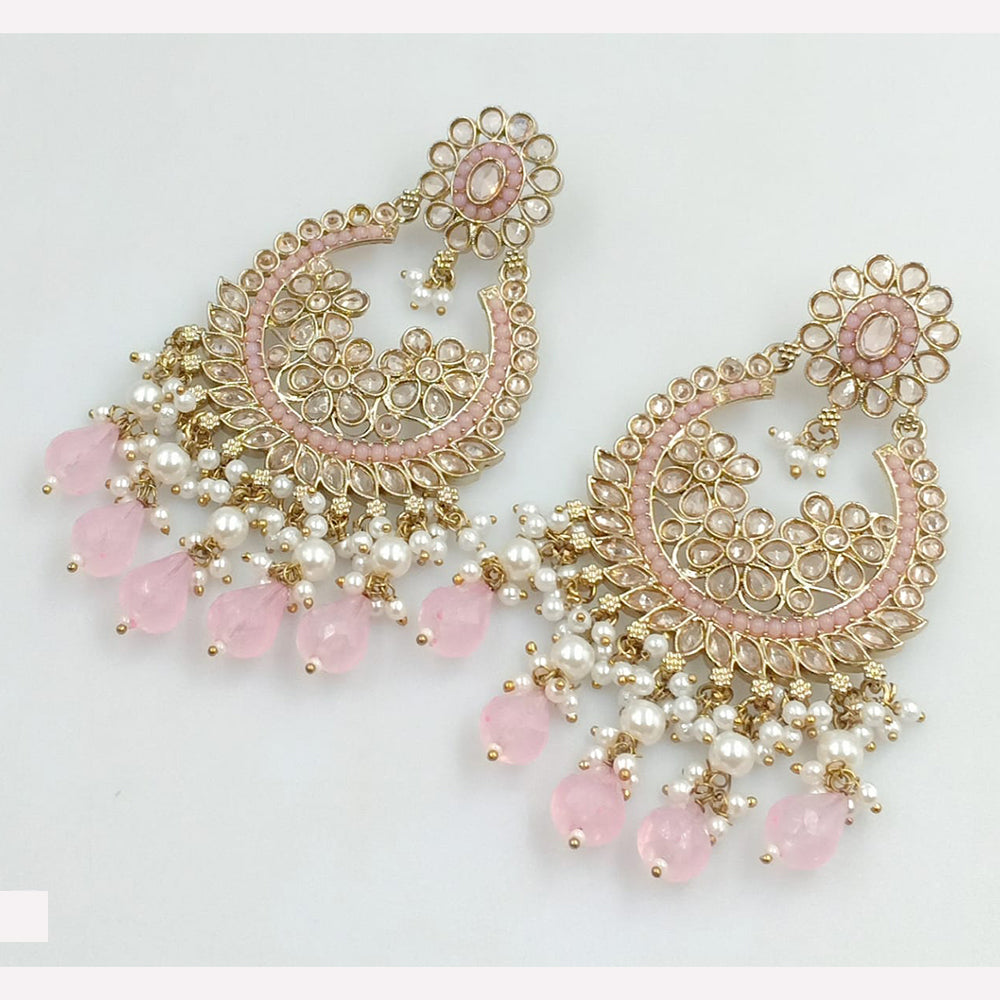 Rajwadi Collection Sparkling Crystal And Beads Statement Dangler Earrings