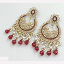 Rajwadi Collection Sparkling Crystal And Beads Statement Dangler Earrings
