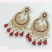 Rajwadi Collection Sparkling Crystal And Beads Statement Dangler Earrings