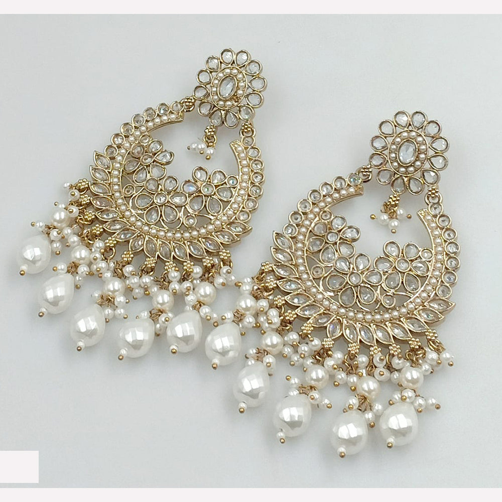 Rajwadi Collection Sparkling Crystal And Beads Statement Dangler Earrings