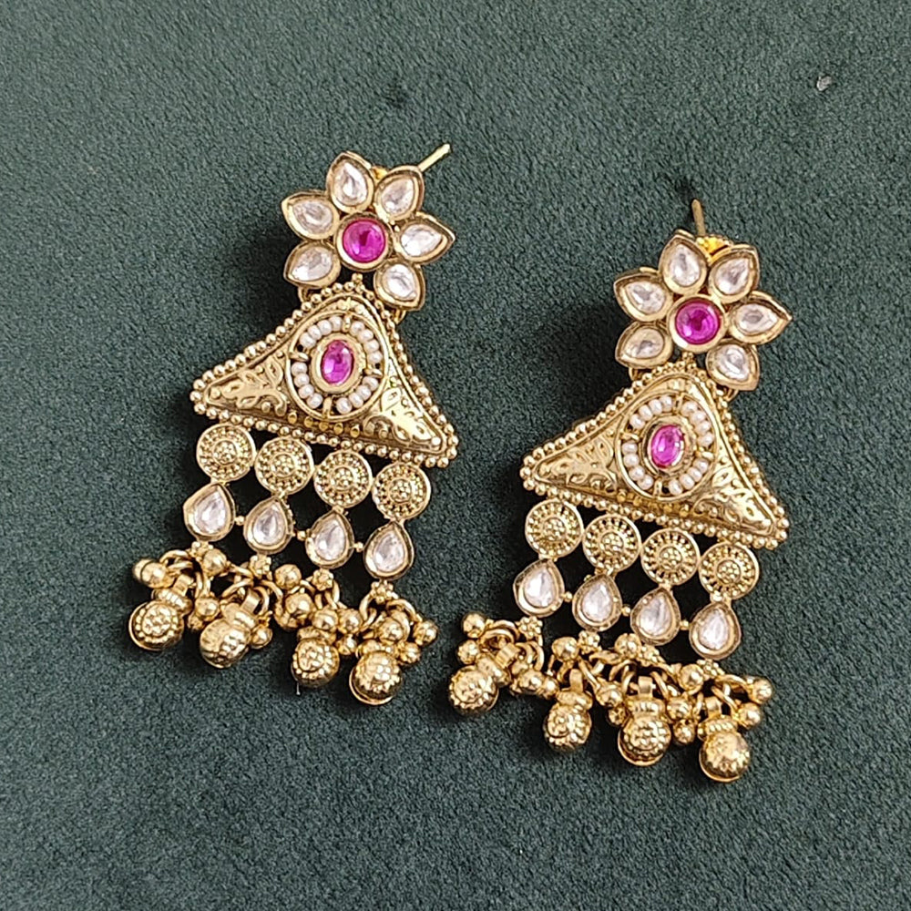 Rajwadi Collection Elegant Pota And Pearl Designer Dangler Earrings