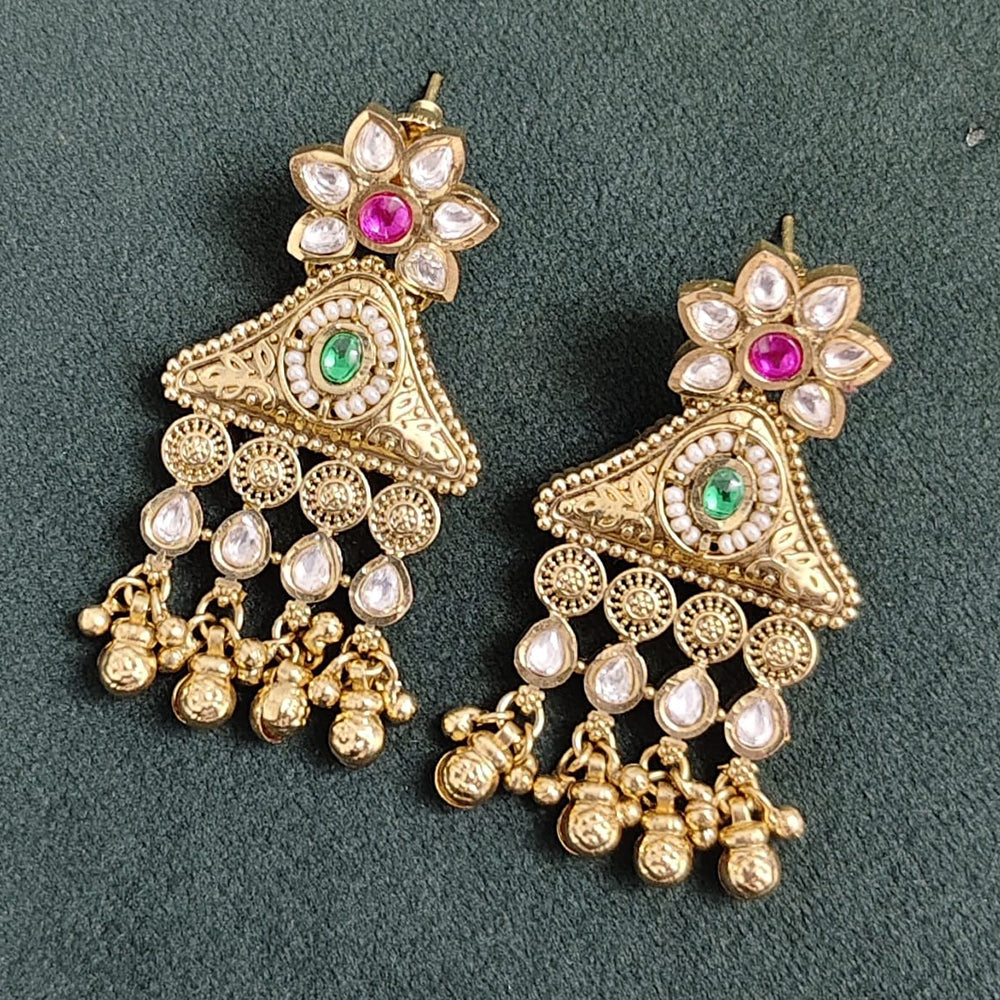 Rajwadi Collection Elegant Pota And Pearl Designer Dangler Earrings
