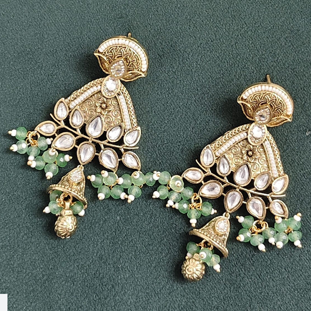 Rajwadi Collection Elegant Pota And Pearl Designer Dangler Earrings