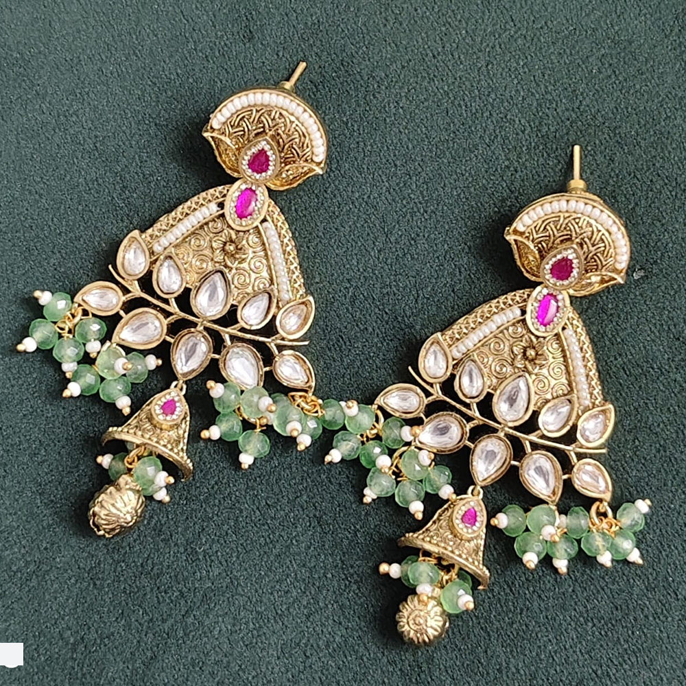 Rajwadi Collection Elegant Pota And Pearl Designer Dangler Earrings