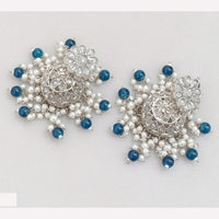 Rajwadi Collection Crystal Stone And Beads Jhumki Earrings