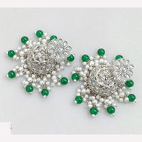 Rajwadi Collection Crystal Stone And Beads Jhumki Earrings