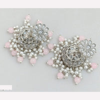 Rajwadi Collection Crystal Stone And Beads Jhumki Earrings