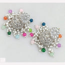 Rajwadi Collection Crystal Stone And Beads Jhumki Earrings