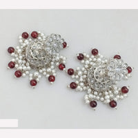 Rajwadi Collection Crystal Stone And Beads Jhumki Earrings
