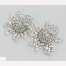 Rajwadi Collection Crystal Stone And Beads Jhumki Earrings