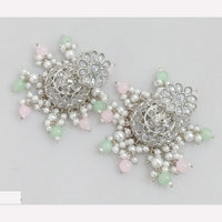 Rajwadi Collection Crystal Stone And Beads Jhumki Earrings